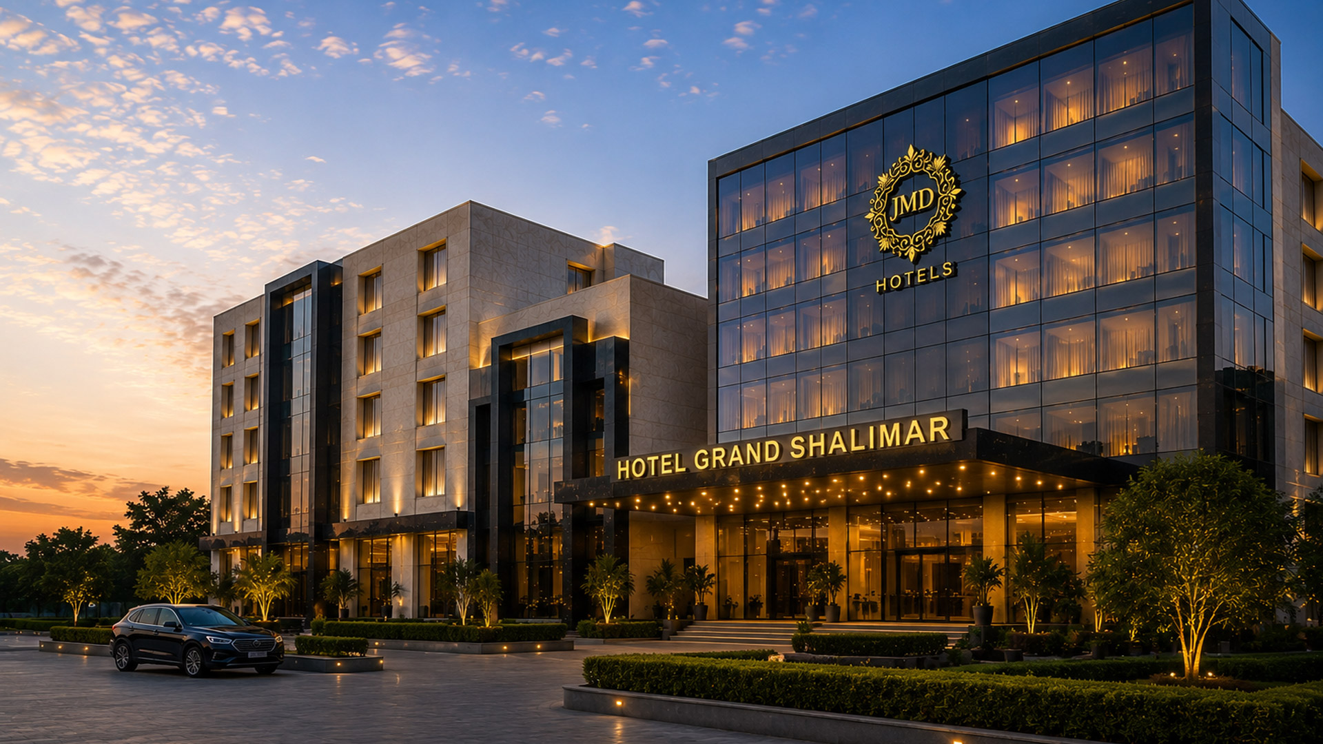 Hotel Grand Shalimar facade, Pravakar's Hospitality
